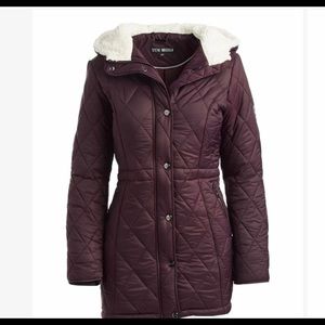 Merlot Sherpa Trim Anarak Coat 2x